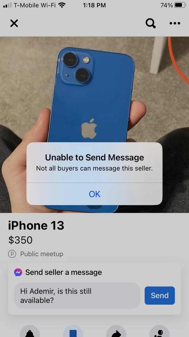 How to fix Facebook “Not all buyers can message this seller” ?