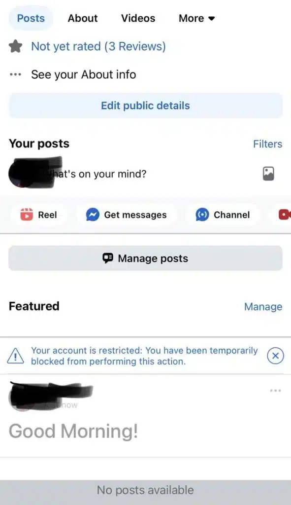 Fix Facebook Error ‘Your account is Restricted: You have been temporarily blocked from performing this action.’