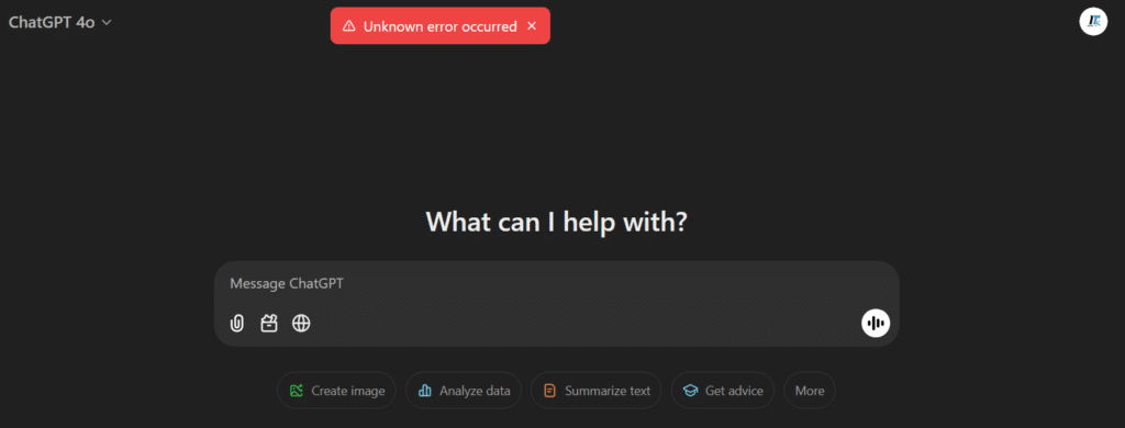 ChatGPT Says “Unknown Error Occurred” 2025