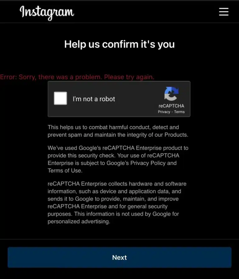 Instagram ReCaptcha Not Working – How to Fix the Login & Verification Loop
