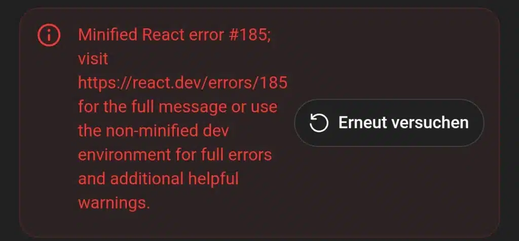 Fixing the “Minified React Error #185” in ChatGPT 