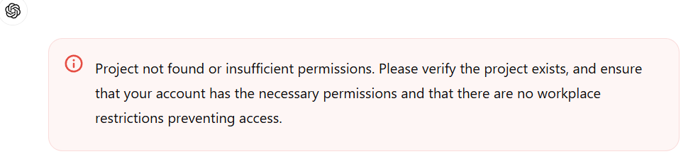 How to fix ChatGPT Removed project folders and Not working?