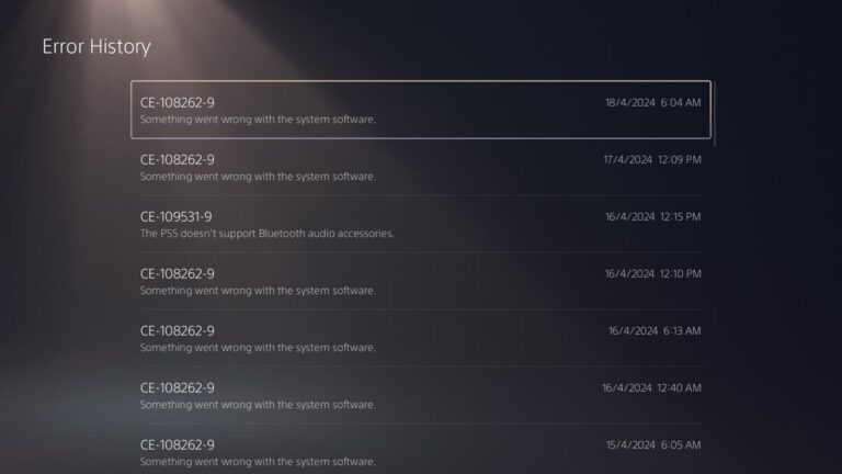 How to Fix PS5 Error Code CE-108262-9 ?