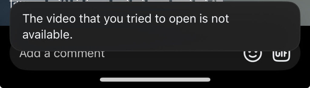 “The video that you tried to open is not available.” Facebook with iPhone